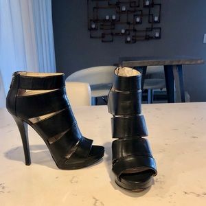 Michael Kors black bondage heels